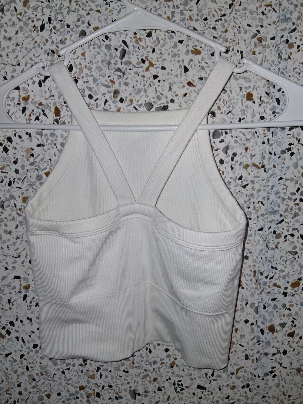 Athleta Cream Ribbed Square-Neck Tank - Picture 2 of 3